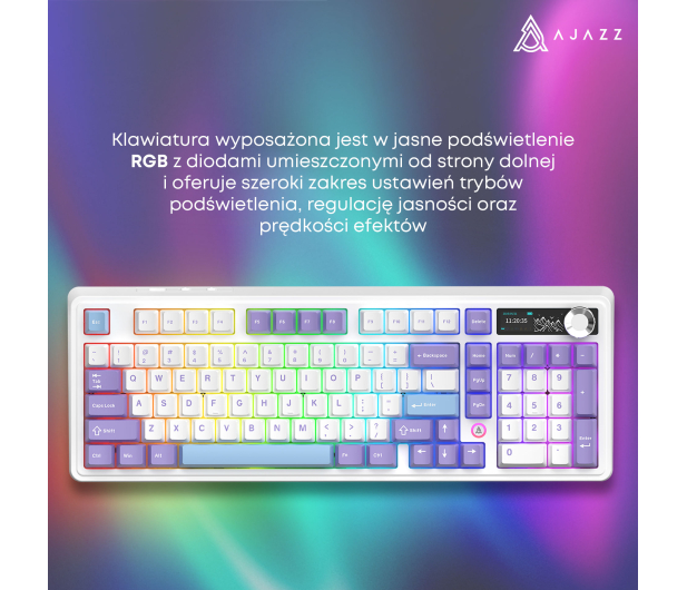 Ajazz AK980 V2 Gift Switch V2 Purple White Blue z ekranem - 1536373 - zdjęcie 11